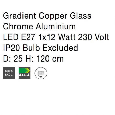 Lustra rotunda sticla cupru/auriu Tabani Ø 25/35 cm, inaltime reglabila, 9080351 - Novaluce [9]