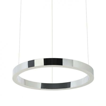 Lustre Dormitor - Lustra rotunda tip inel Dasa cu iluminare LED, argintie crom/aurie, diverse dimensiuni, JD8169-40.SILVER - King