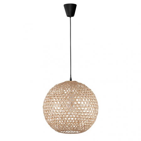 Lustre Dormitor - Lustra rotunda tip pendul Vedrana din bambus Ø 40 cm, inaltime reglabila, 9581501 - Novaluce