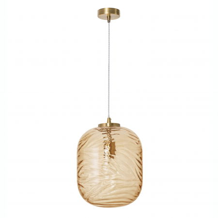 Lustre Dormitor - Lustra sticla transparenta/galbena Caden 24,5x33 cm, design retro, 9988247 - Novaluce