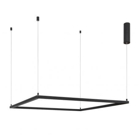 Lustre Dormitor - Lustra suspendata patrata dimabila Linus 100x100 cm alba/neagra, iluminare LED, design minimalist, 9990732 - Novaluce