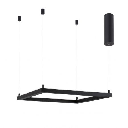 Lustre Dormitor - Lustra suspendata patrata dimabila Linus 50x50 cm alba/neagra, iluminare LED, design minimalist, 9990736 - Novaluce