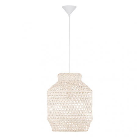 Lustre Dormitor - ​​​​​​​Lustra tip pendul bej premium Simisa, din bambus, Ø 35 cm, inaltime reglabila, 9586596 - Novaluce