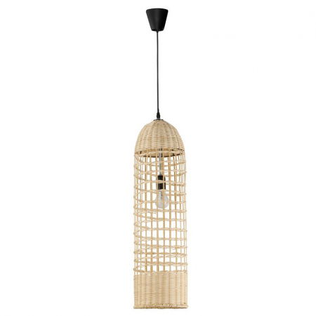 Lustre Dormitor - ​​​​​​​Lustra tip pendul premium Ebra, din ratan, Ø 20 cm, inaltime reglabila, 9585081 - Novaluce