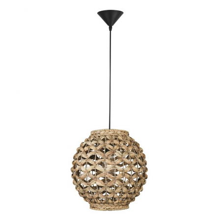 Lustre Dormitor - ​​​​​​​Lustra tip pendul premium Komo, din fibra naturala, Ø 30,5 cm, inaltime reglabila, 9858720 - Novaluce