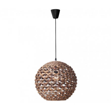 Lustre Dormitor - ​​​​​​​Lustra tip pendul premium Komo, din fibra naturala, Ø 40/50,5 cm, inaltime reglabila, 9587121 - Novaluce