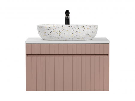 Seturi mobilier baie - MASCA + BLAT + LAVOAR APLICAT ICONIC ROSE 80 CM MDF RIFLAT