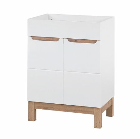 Produse - Masca lavoar baie 60 cm, Bali White, MDF alb lucios, stejar auriu, COMAD