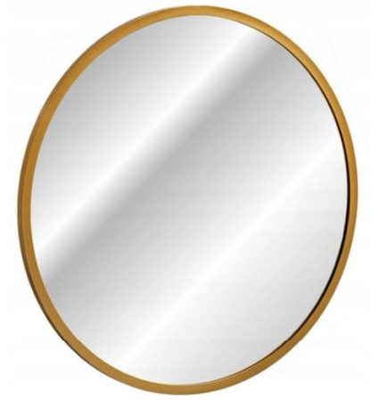Produse - Oglinda baie rotunda 60/80 cm, cadru auriu, iluminare LED Hestia COMAD
