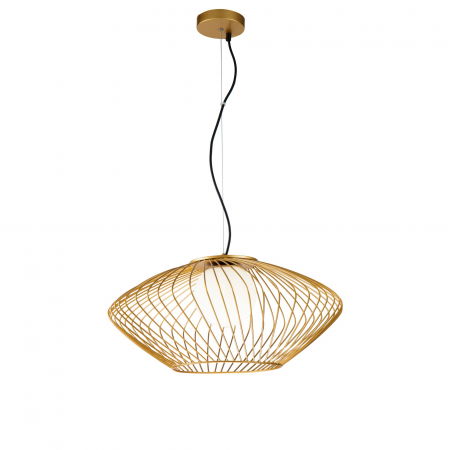Lustre Dormitor - Pendul Plec P364PL-01G, 1xE27, auriu+alb, IP20, Maytoni