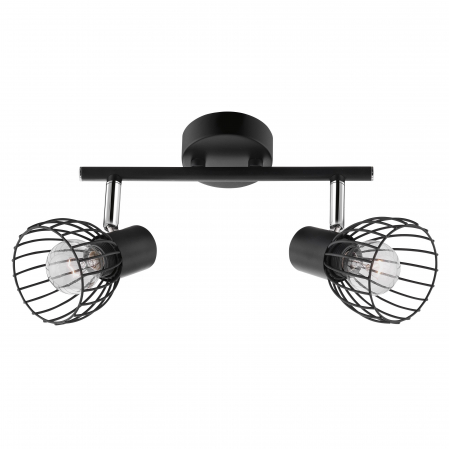 Plafoniere LED - Plafoniera/aplica liniara neagra cu 2 surse de lumina Jema, din metal, 770011 - Novaluce