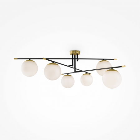 Lustre Dormitor - Plafoniera Nostalgia MOD048CL-06G, 6xE14, alba+neagra+aurie, IP20, Maytoni