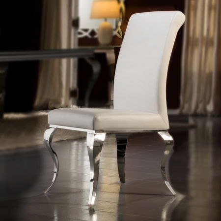 Scaune - Scaun alb/negru lux stil baroc Jerrea, piele sintetica, picioare metal, 792538 - Schuller