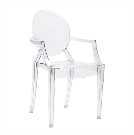 Scaune - Scaun design victorian modern Elisa, transparent/diverse culori, policarbonat, 124-APC.CLEAR - King