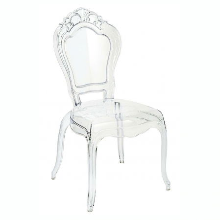 Scaune - Scaun transparent de design Elisabeth stil baroc fara brate, policarbonat, 666-APC - King