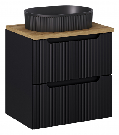 Seturi mobilier baie - SET MASCA +LAVOAR SI BLAT NOVA BLACK 60 CM