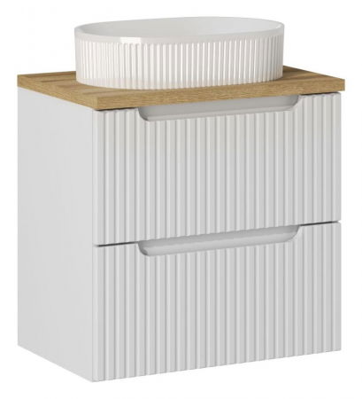 Seturi mobilier baie - Set mobilier baie 60cm cu lavoar pe blat Nova White