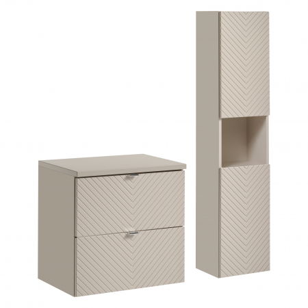 Produse - Set mobilier baie 60cm cu un blat și un dulap înalt Viva Cashmere