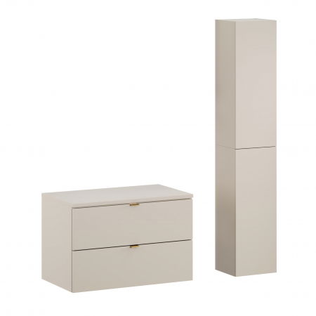 Produse - Set mobilier baie 80cm cu blat și dulap înalt Dalia Cashmere