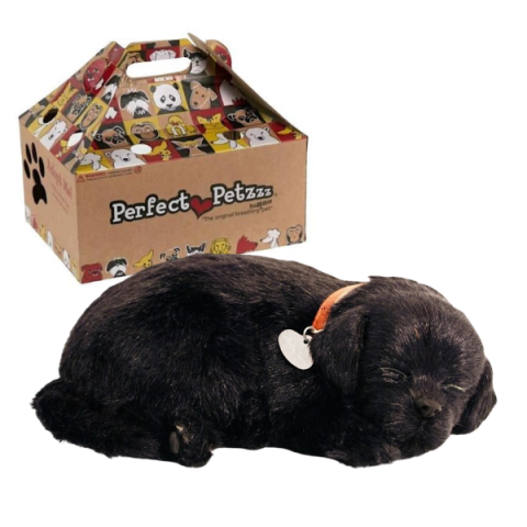 Interactive - Cățeluș de pluș Labrador Negru Perfect Petzzz care respiră
