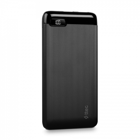 PowerBank - ttec Powerbank 20.000 mAh 20W PowerSlim LCD PD USB-C Input/Output, Black