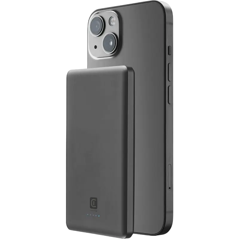 PowerBank - Wireless Power Bank Cellularline 5000mAh, MAG LITE, Gri închis