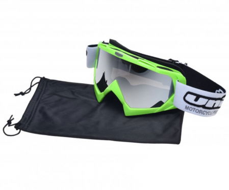 Ochelari - Ochelari motocross/atv/enduro Unit, culoare rama lime, lentila fumurie oglinda
