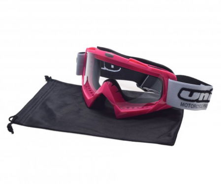 Ochelari - Ochelari motocross/atv/enduro Unit, culoare rama roz, lentila transparenta