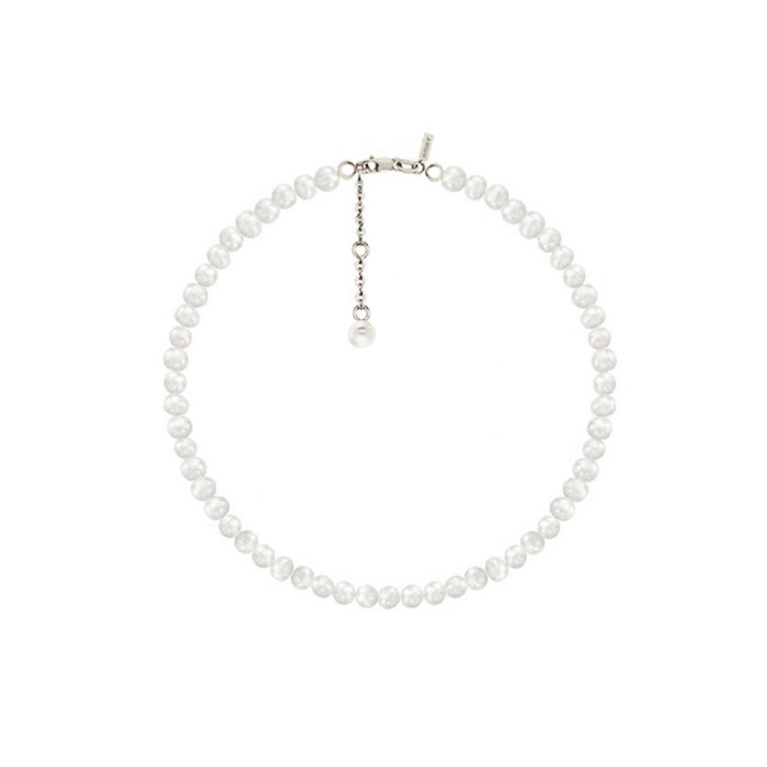 Set Colier, Brățară și Cercei din argint cu perle naturale de cultură Small Pearl String Silver [7]