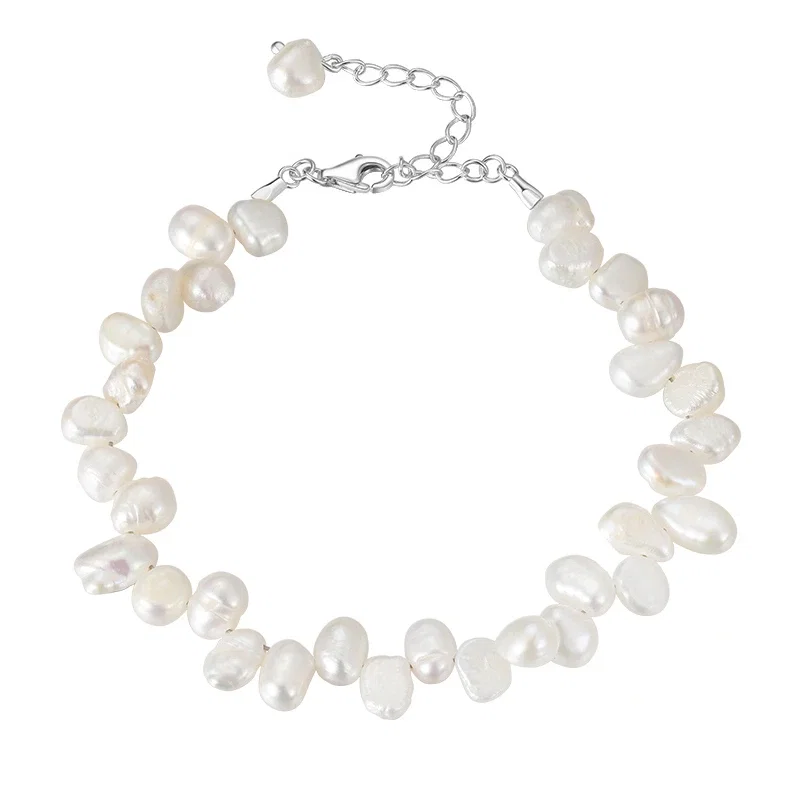 Set Cercei și Brățară din argint cu perle naturale de cultură Raw Baroque Silver [6]