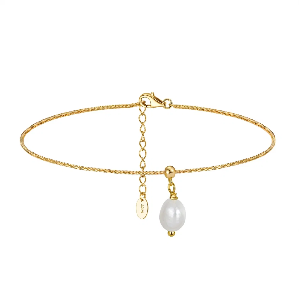 Brățară de picior din Argint cu perle naturale de cultură Gold Pearl Drop [1]