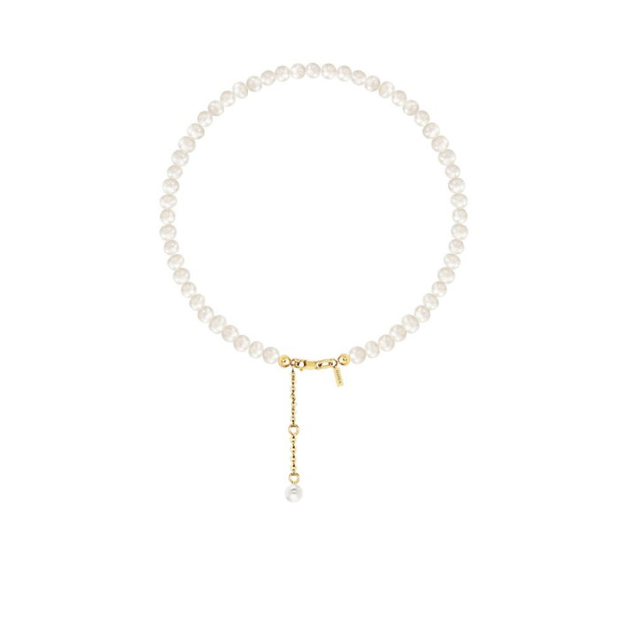 Set Colier și Brățară Argint de Picior cu Perle Naturale de Cultură Small String Gold [8]