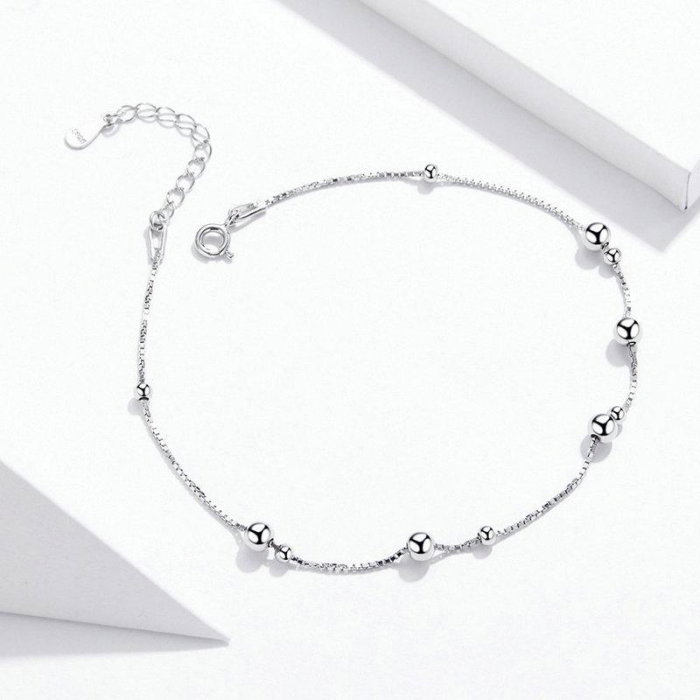 Brățară de picior din argint Double Beads [4]
