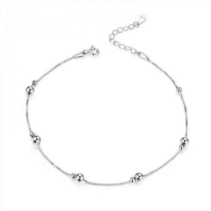 Brățară de picior din argint Double Beads [1]