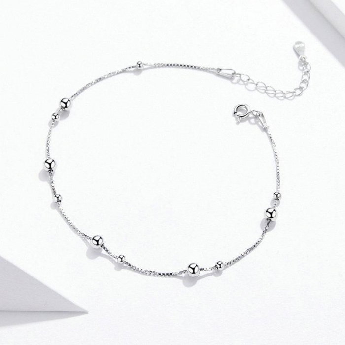 Brățară de picior din argint Double Beads [3]