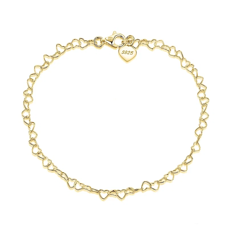 Brățară de picior din Argint Gold Heart [1]