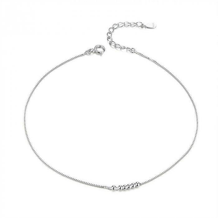 Brățară de picior din argint Simple Beads [1]