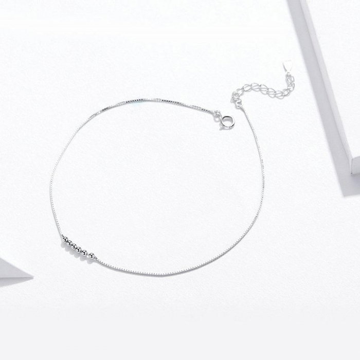Brățară de picior din argint Simple Beads [3]