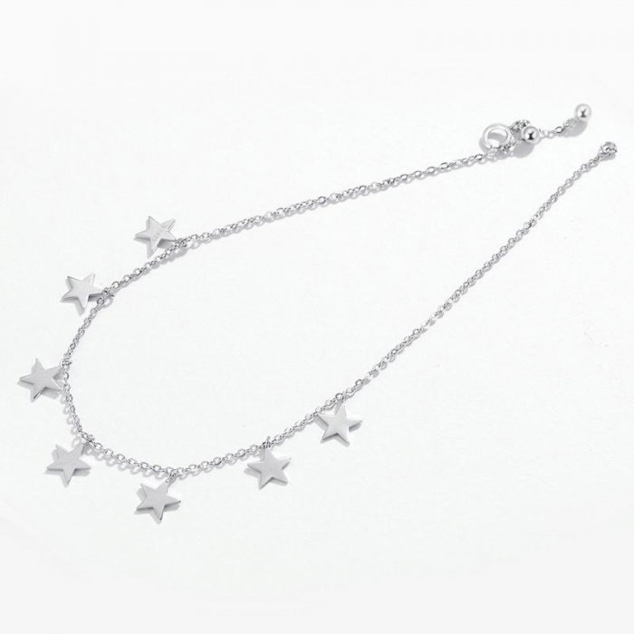 Brățară de picior din argint Star String [5]