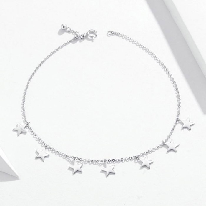 Brățară de picior din argint Star String [3]