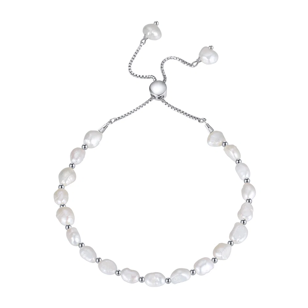 Brățară din Argint cu perle naturale de cultură Lustrous Elegance Argintiu [1]