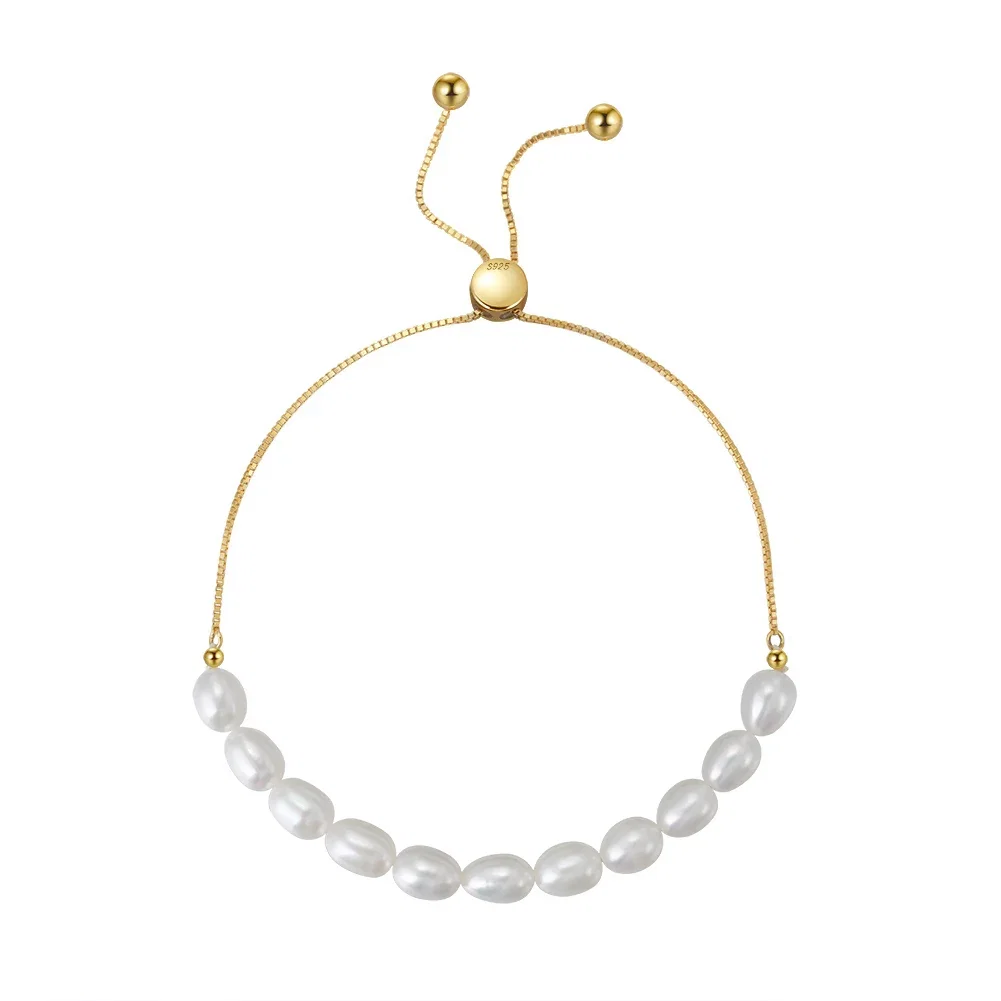 Brățară din Argint cu perle naturale de cultură Golden Pearl Symphony [1]