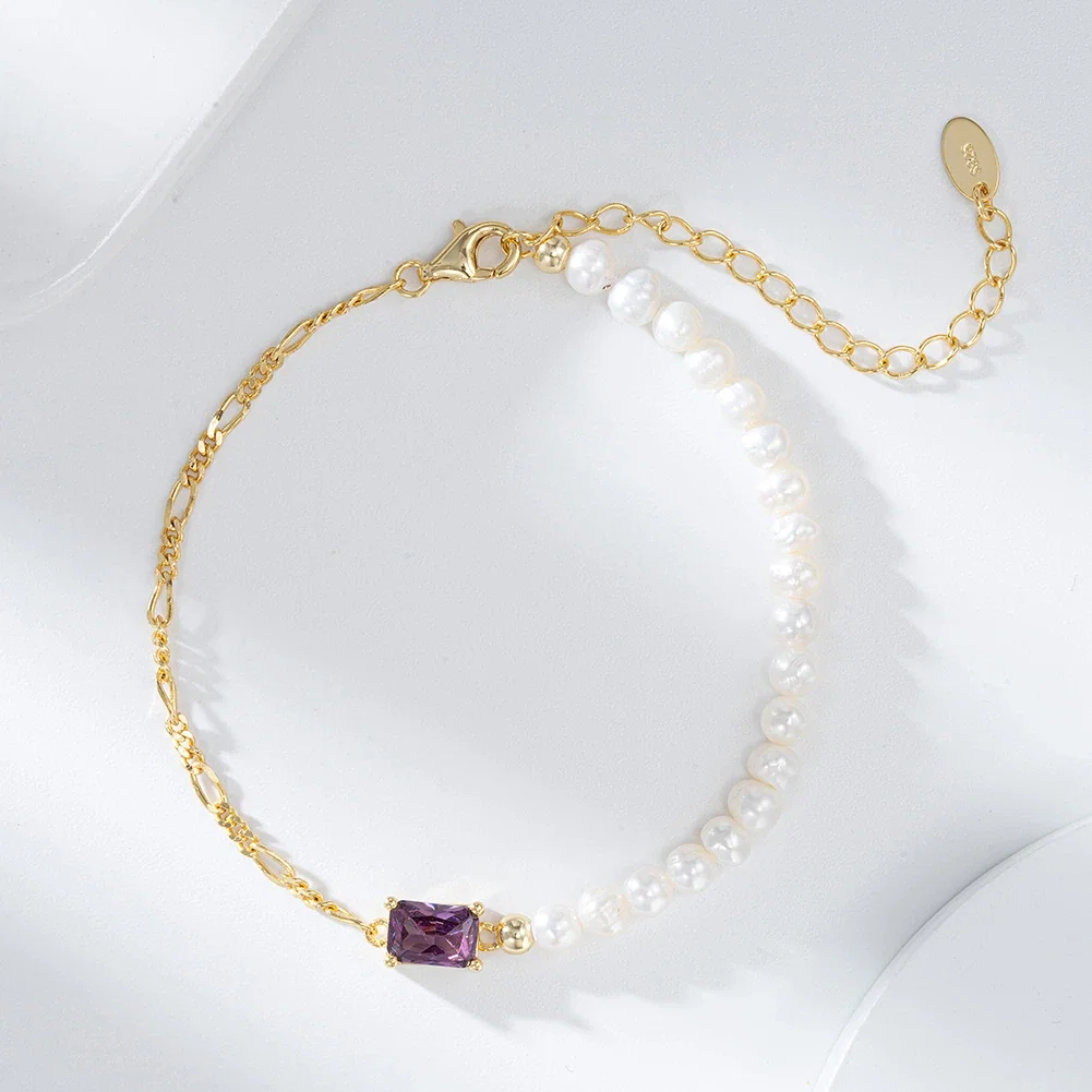 Brățară din Argint cu Perle Naturale de Cultură Lavender Pearl Glow [2]