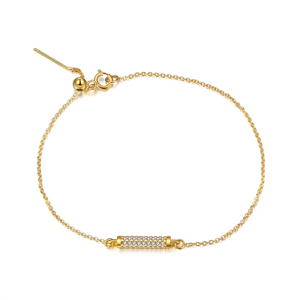 Brățară din Argint Gold Cylinder Crystal [1]