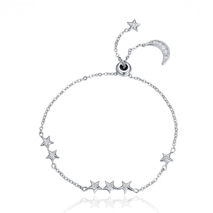 Set bijuterii din argint Star Moon, colier și brățară [6]