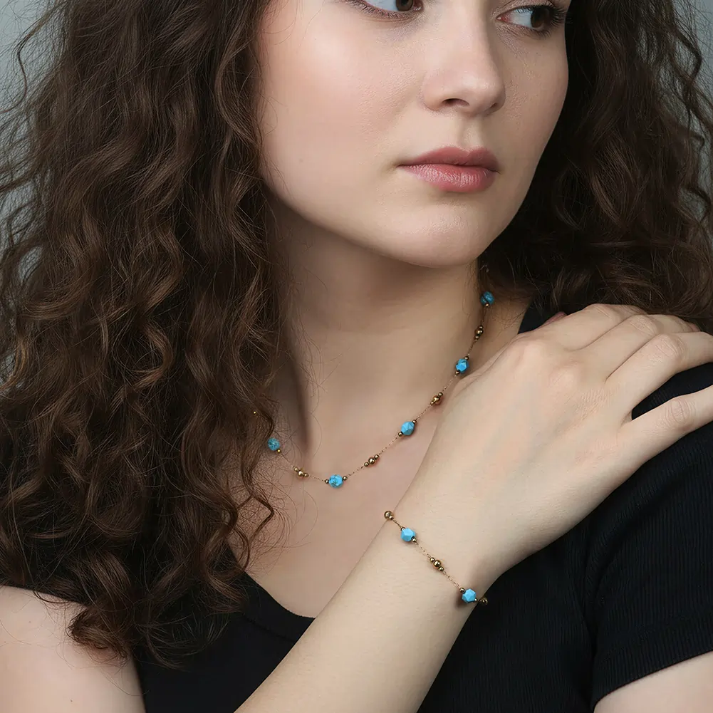 Brățară Statement Turquoise Auriu [4]