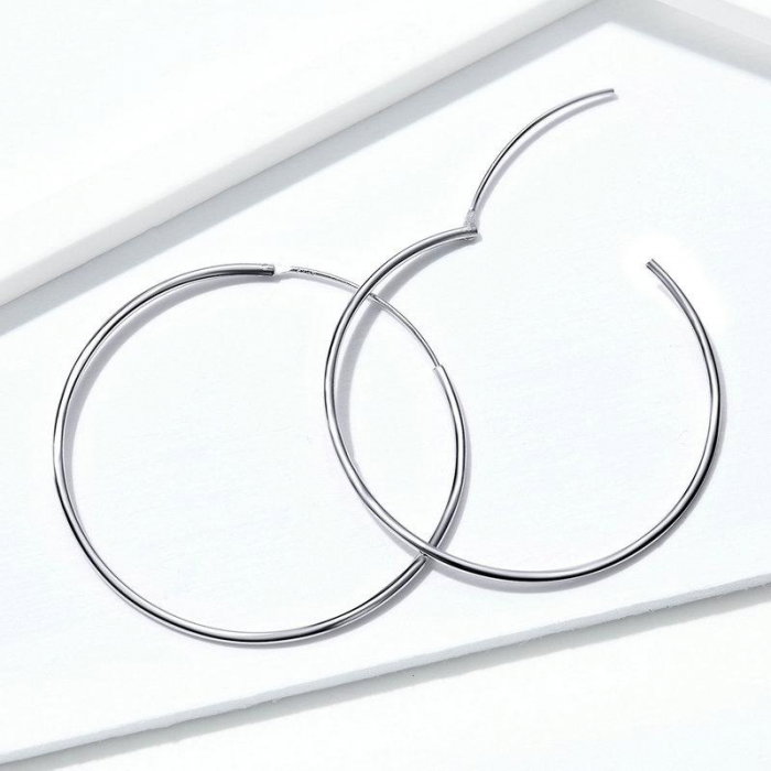 Cercei din argint Big Round Hoop [4]