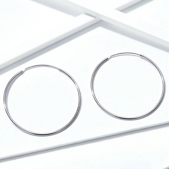 Cercei din argint Big Round Hoop [5]