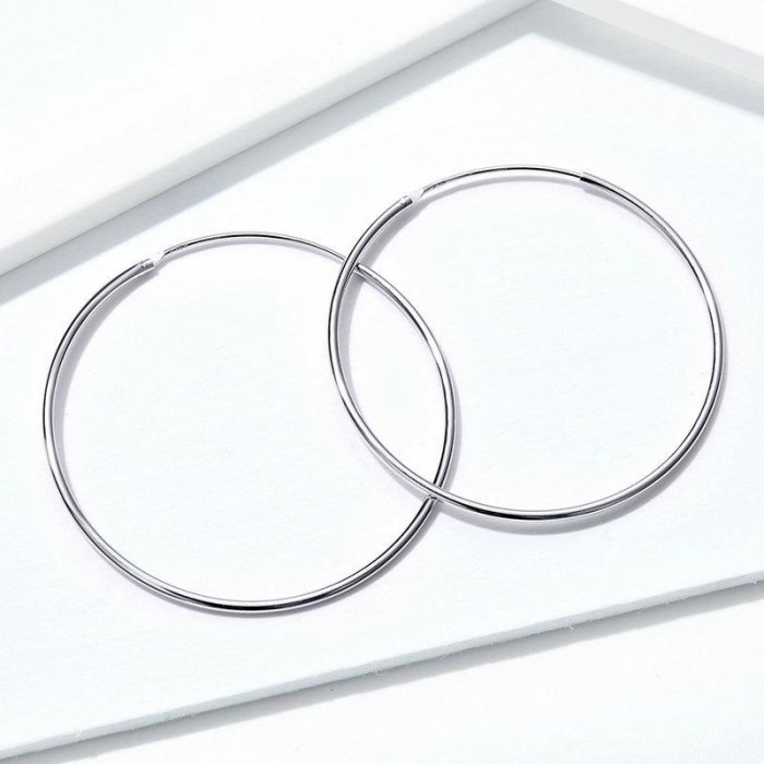 Cercei din argint Big Round Hoop [3]