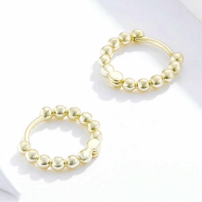Cercei din argint Bubble Hoop Gold [3]